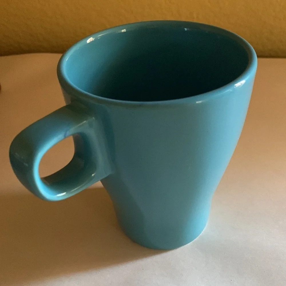 4” blue Ikea coffee champurrado hot coco cup tea glass mug new Christmas gift